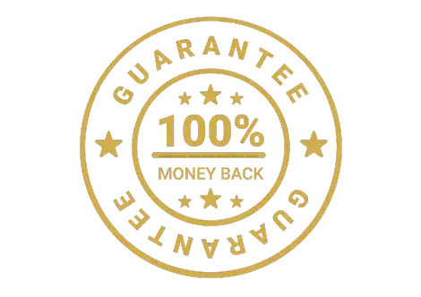 100 percent money back guarantee badge for Moringa Magic supplement