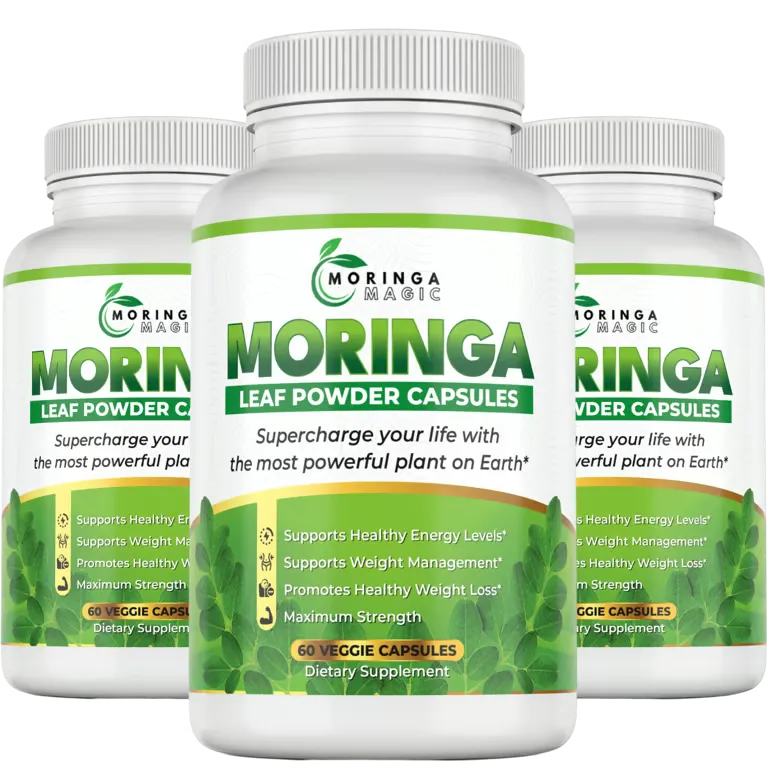 Moringa Magic three bottle package natural supplement for energy support and wellness